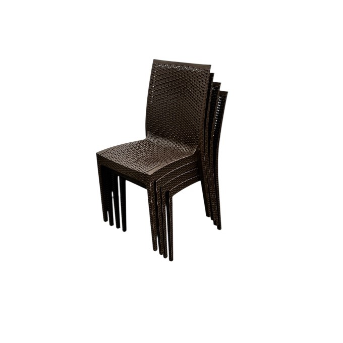 Brown Rattan Stacking Chairs