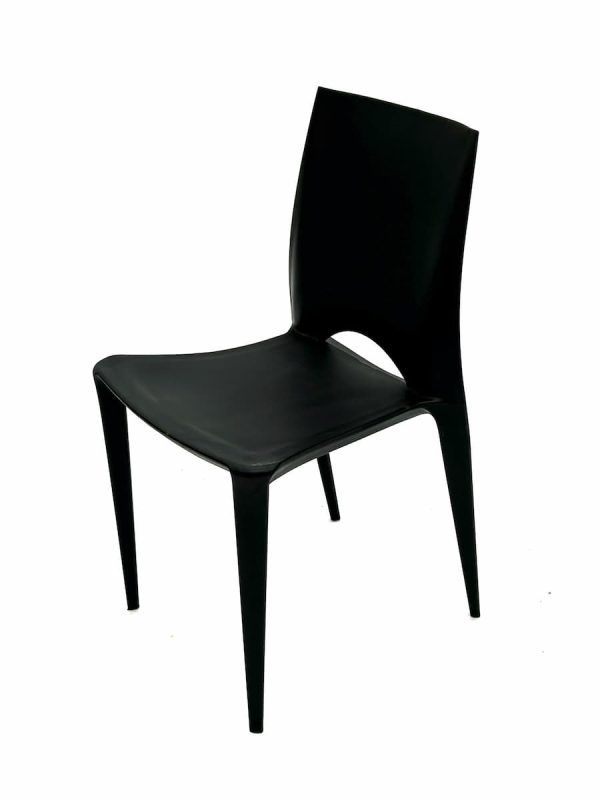 Black Plastic Stacking Chairs - BE Furniture Sales