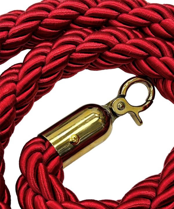 Red Braided Ropes Gold Ends