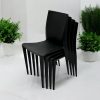 XH-8013 Chair X4 Black Plastic Stacking Chairs