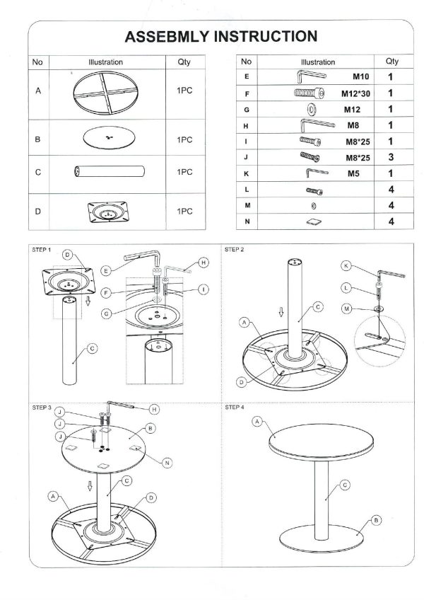 Round Pedestal Bistro Table