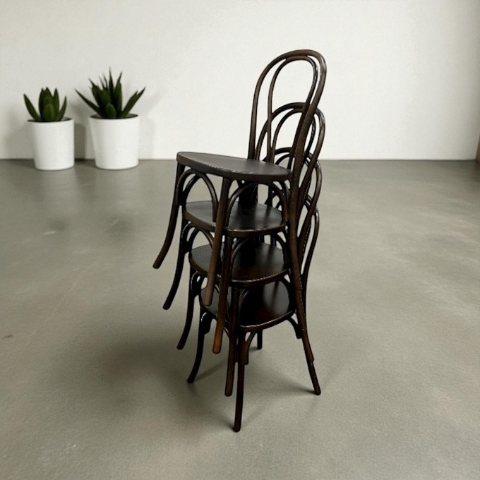 Dark Bentwood Wooden Chair