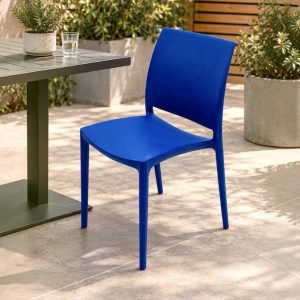 Blue Plastic Stacking Chairs - BE Furniture Sales
