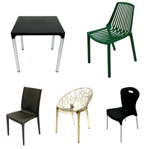 Plastic Cafe Chairs & Tables