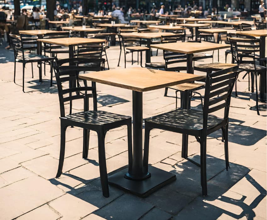 Square Cafe Tables in Stock and Ready for Summer - BE Furniture Sales