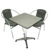 GS-RG51X2 1 Aluminium Table & 2 Grey Rattan Chairs