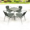 Square Aluminium Table & 4 Grey Rattan Chairs Set Square Aluminium Table & 4 Grey Rattan Chairs Set - BE Furniture Sales