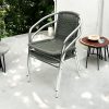 SC-020G Chair X2 Grey Rattan Bistro Chairs