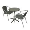 GS-RG52X2 1 Grey Rattan Chairs Bistro Set