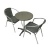 GS-RG52X2 2 Grey Rattan Chairs Bistro Set