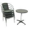 GS-RG52X4 4 Grey Rattan Stacking Chairs Set