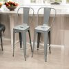 Grey Metal Tolix Counter Stools Grey Metal Tolix Counter Stools