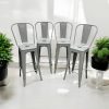 Grey Metal Tolix Counter Stools Grey Metal Tolix Counter Stools