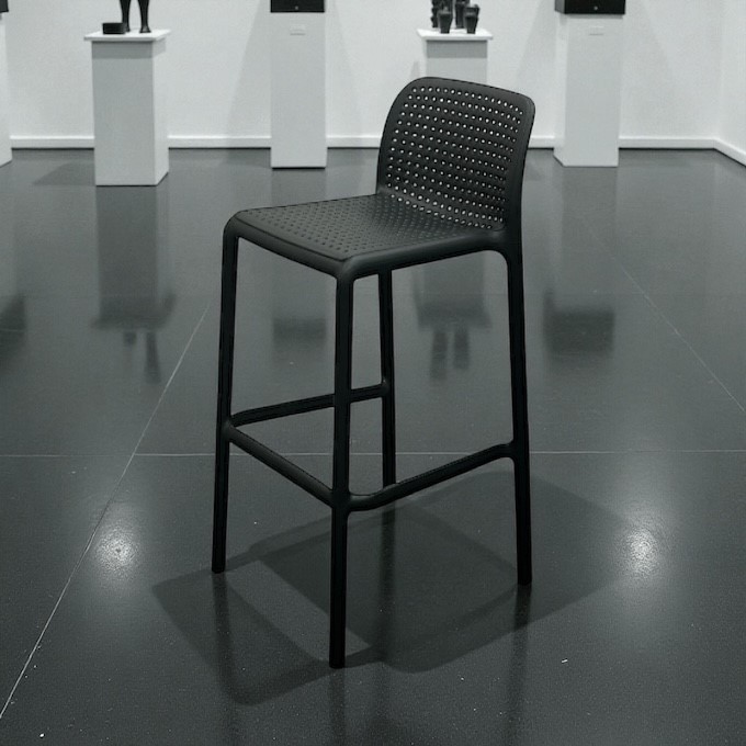 Black Plastic Bar Stool - BE Furniture Sales