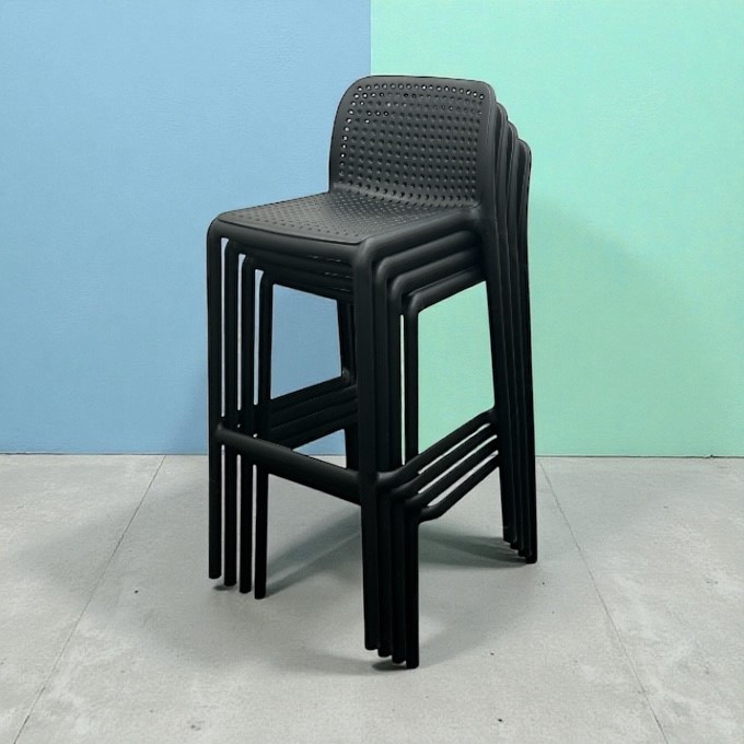 Black Plastic Bar Stool