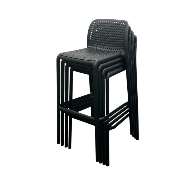 Black Plastic Bar Stool
