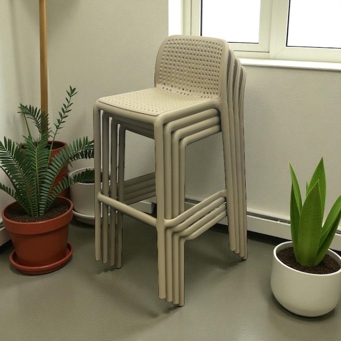 Beige Stacking Bar Stools Beige Stacking Bar Stools