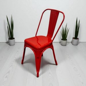 Red Metal Tolix Chairs - BE Furniture Sales