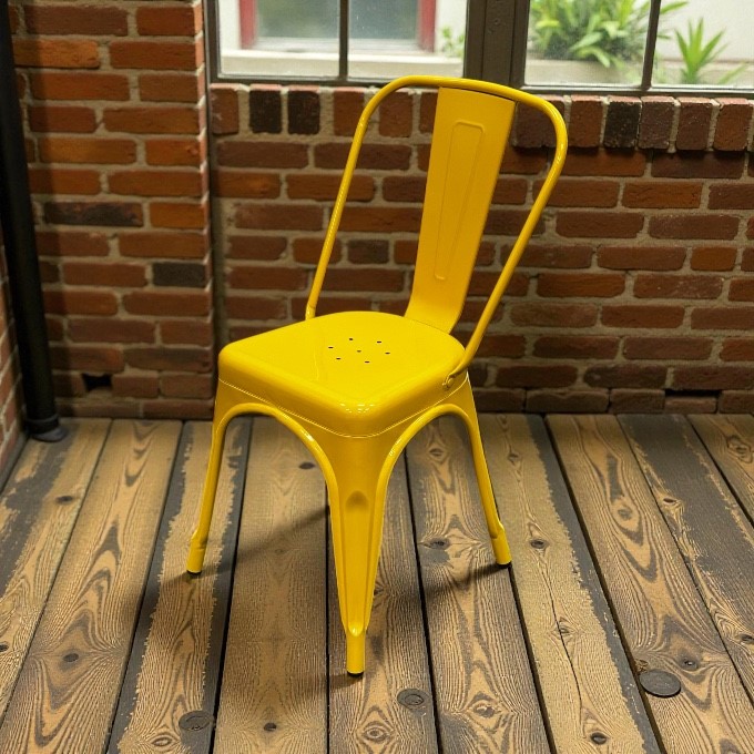 Yellow Metal Tolix Chairs - BE Furniture Sales