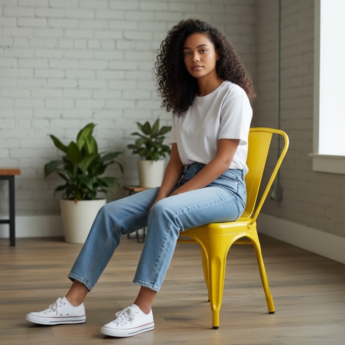 Yellow Metal Tolix Chairs