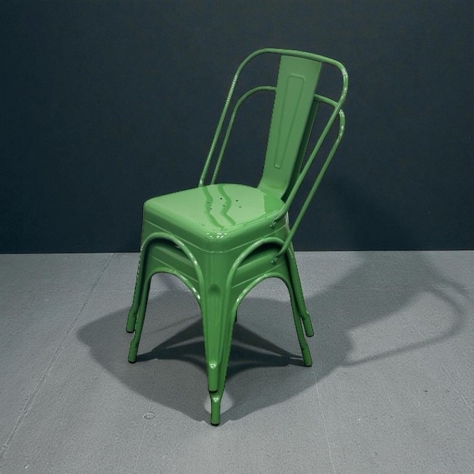 Green Metal Tolix Chairs Green Metal Tolix Chairs