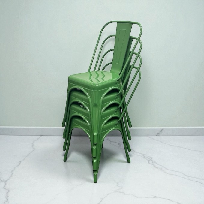 Green Metal Tolix Chairs Green Metal Tolix Chairs