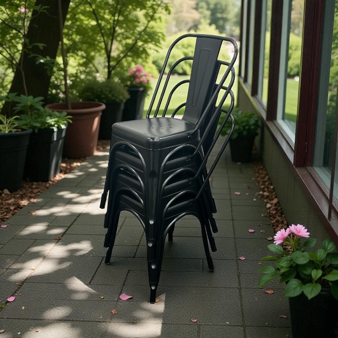 Matt Black Tolix Chairs