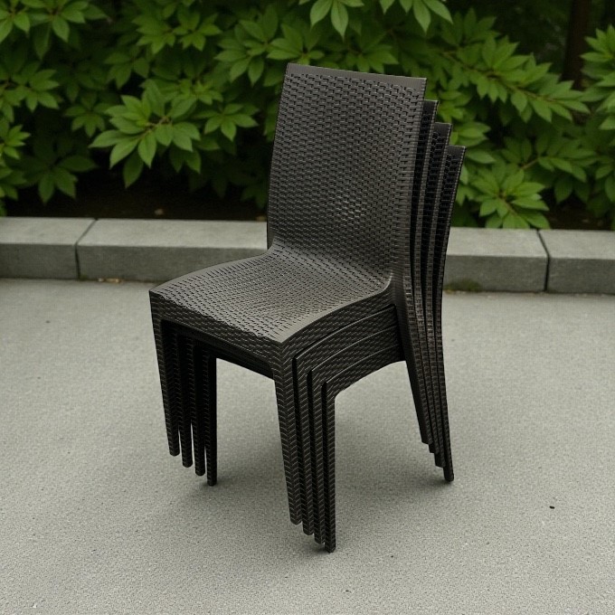 Dark Brown Rattan Chair