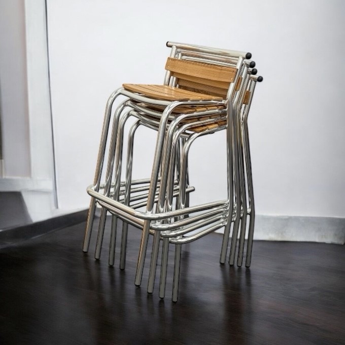 Ash Aluminium Stacking Bar Stools Ash Aluminium Stacking Bar Stools