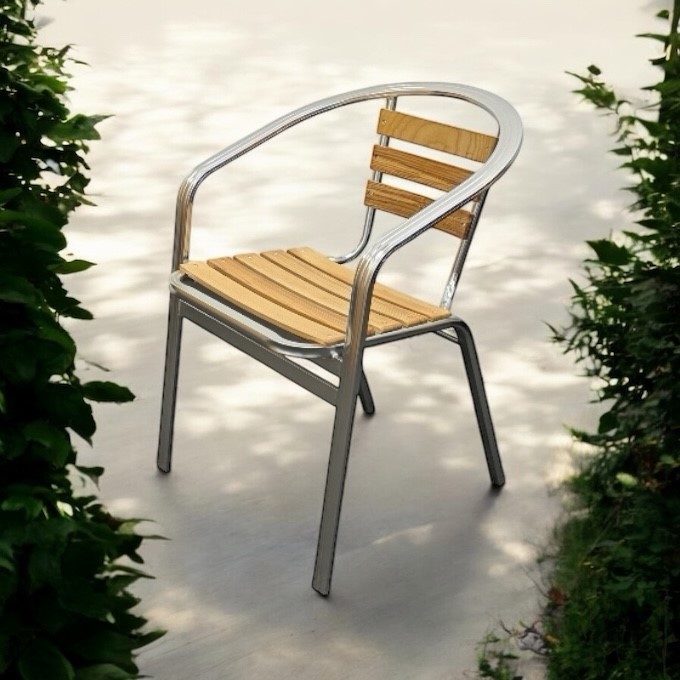 Ash Aluminium Stacking Chair - BE Furniture Sales