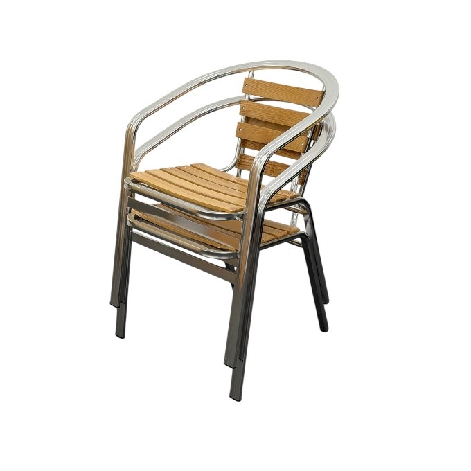 Ash Aluminium Stacking Chair
