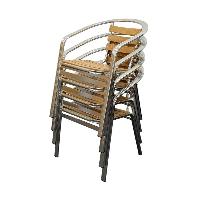 Ash Aluminium Stacking Chair