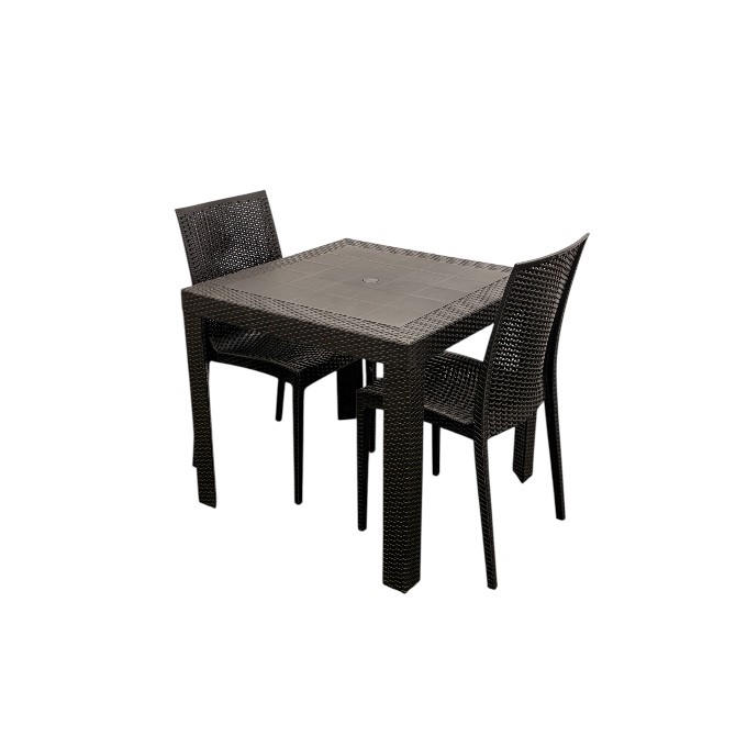 Black Wicker Garden Furniture Set