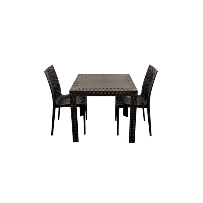 Black Wicker Garden Furniture Set