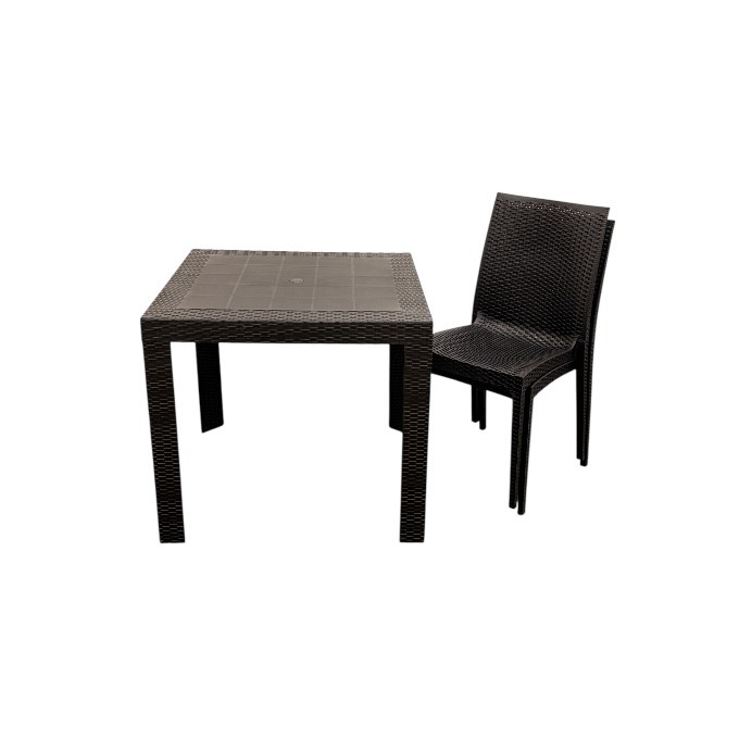 Black Wicker Garden Furniture Set