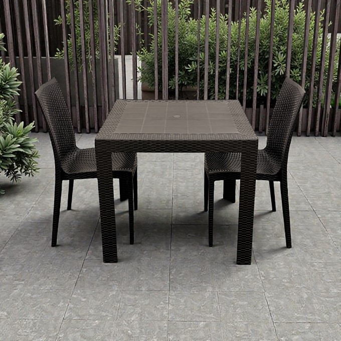 Black Wicker Garden Furniture Set