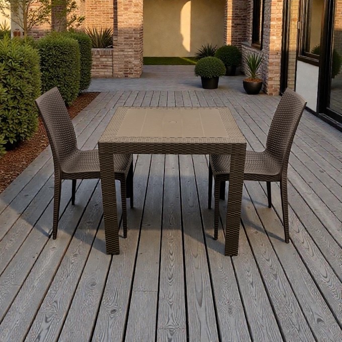 Brown Wicker Garden Furniture Set