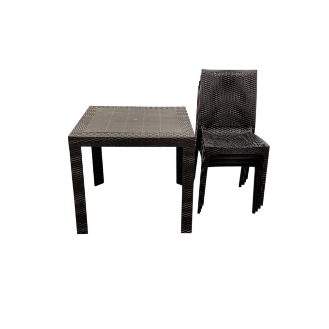 Black Rattan Garden Furniture Set