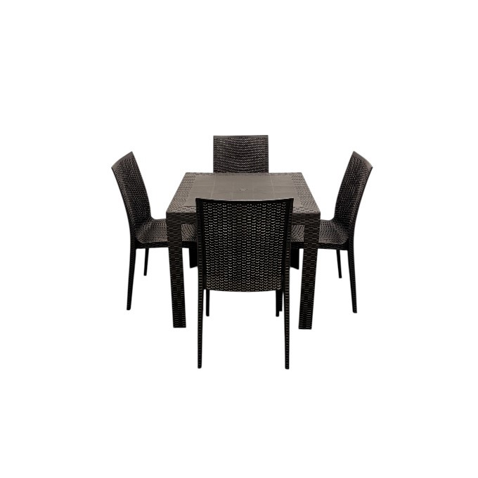 Black Rattan Garden Furniture Set