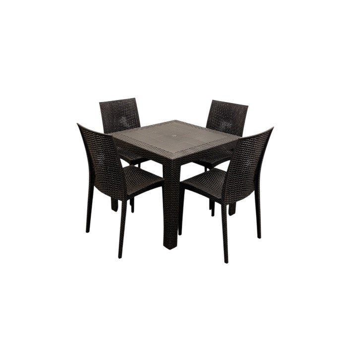 Black Rattan Garden Furniture Set