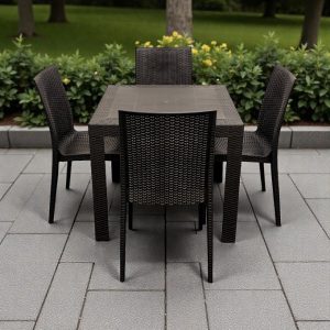 Black Rattan Garden Furniture Set - BE Furniture Sales