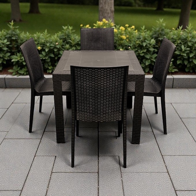 Black Rattan Garden Furniture Set - BE Furniture Sales