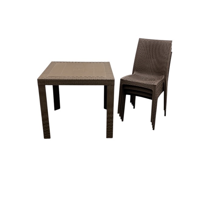 Brown Rattan Garden Furniture Set