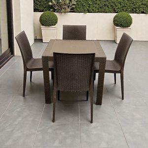 Brown Rattan Garden Furniture Set