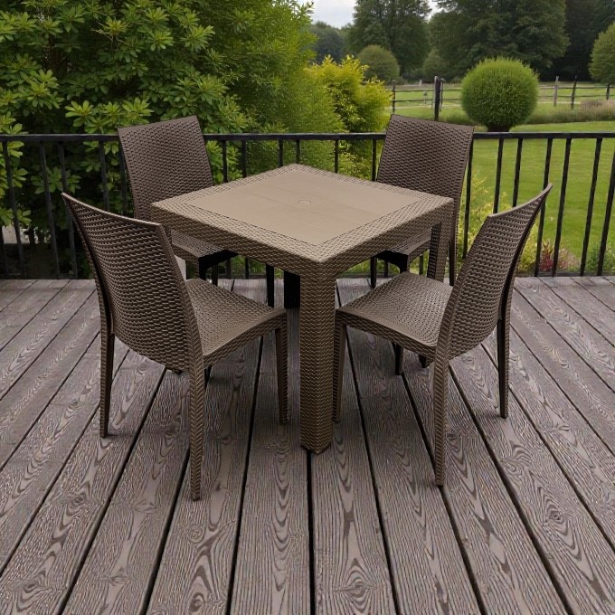 Brown Rattan Garden Furniture Set