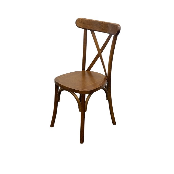 Dark Cross Back Wooden Chairs