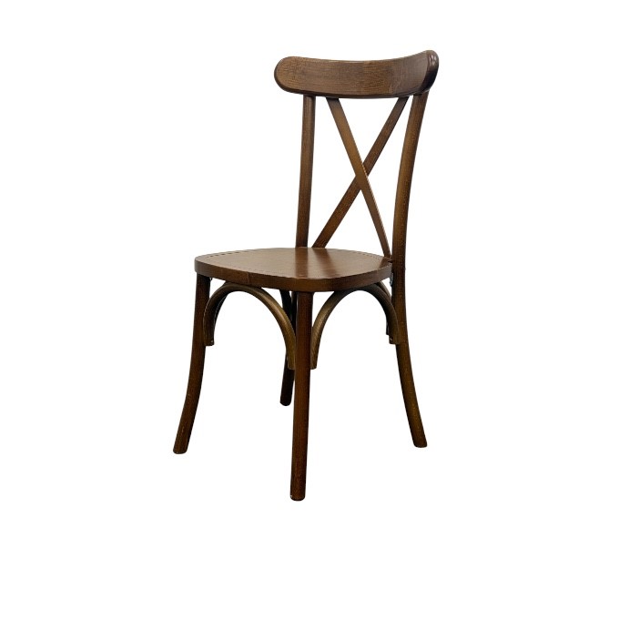 Dark Cross Back Wooden Chairs