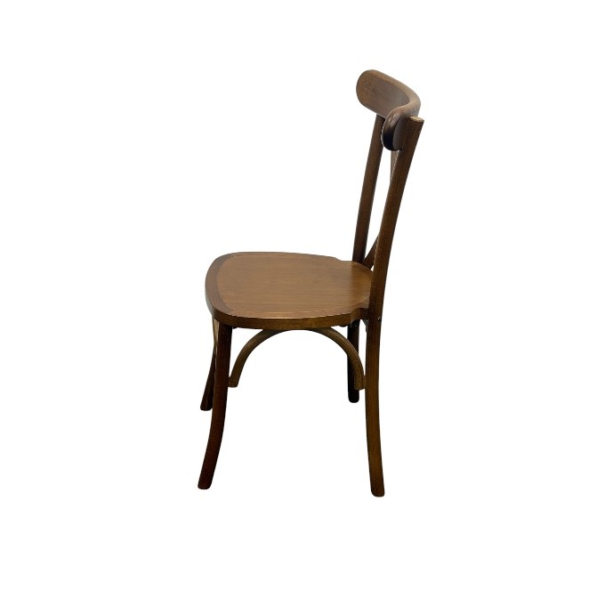 Dark Cross Back Wooden Chairs