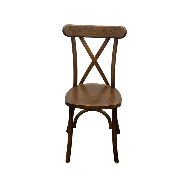 Dark Cross Back Wooden Chairs