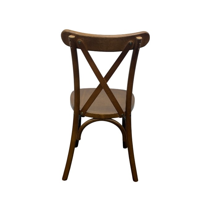 Dark Cross Back Wooden Chairs